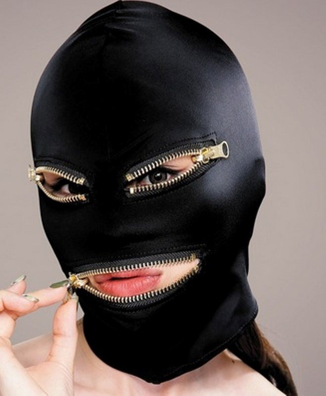 Execute Lingerie Microfiber Zipper Mask with Zipper Control - - Masks And Blindfolds