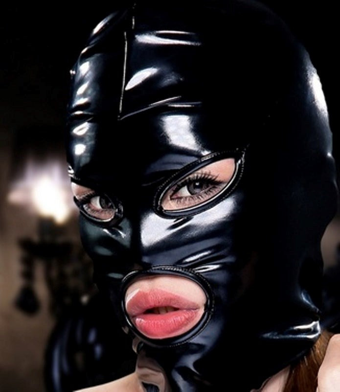 Execute Lingerie Stretch PVC Face Mask Fetish Roleplay - - Masks And Blindfolds