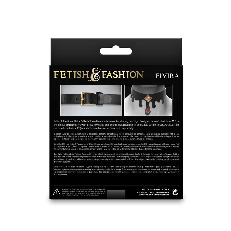 Fetish & Fashion - Elvira Bondage Collar of Allure and Elegance - - Collars and Leads