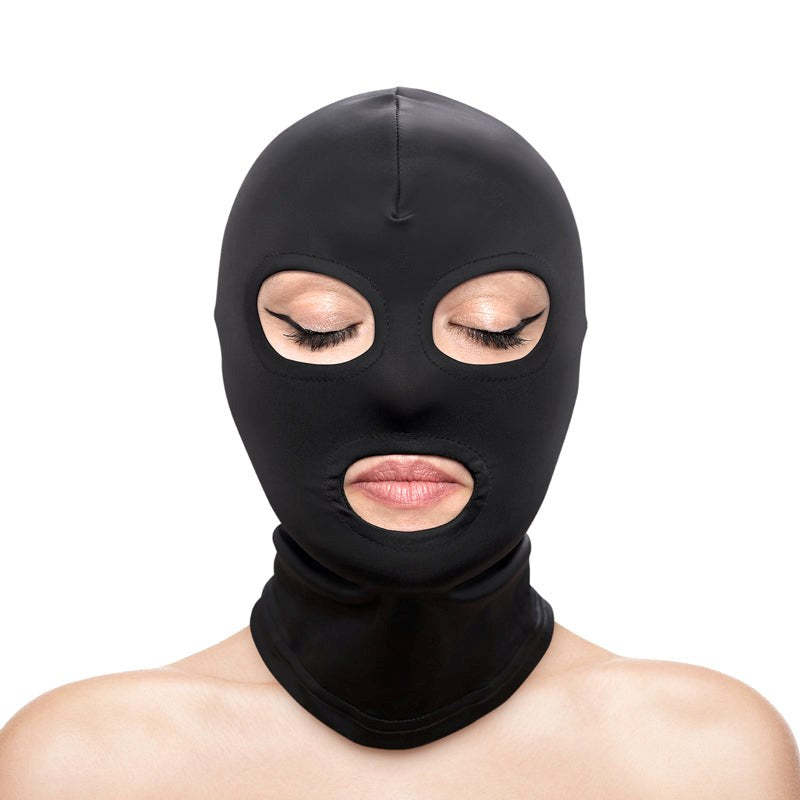 Fetish and Fashion Eyes & Mouth Hood Soft Stretchy Nylon BDSM Roleplay - - Bondage Hoods