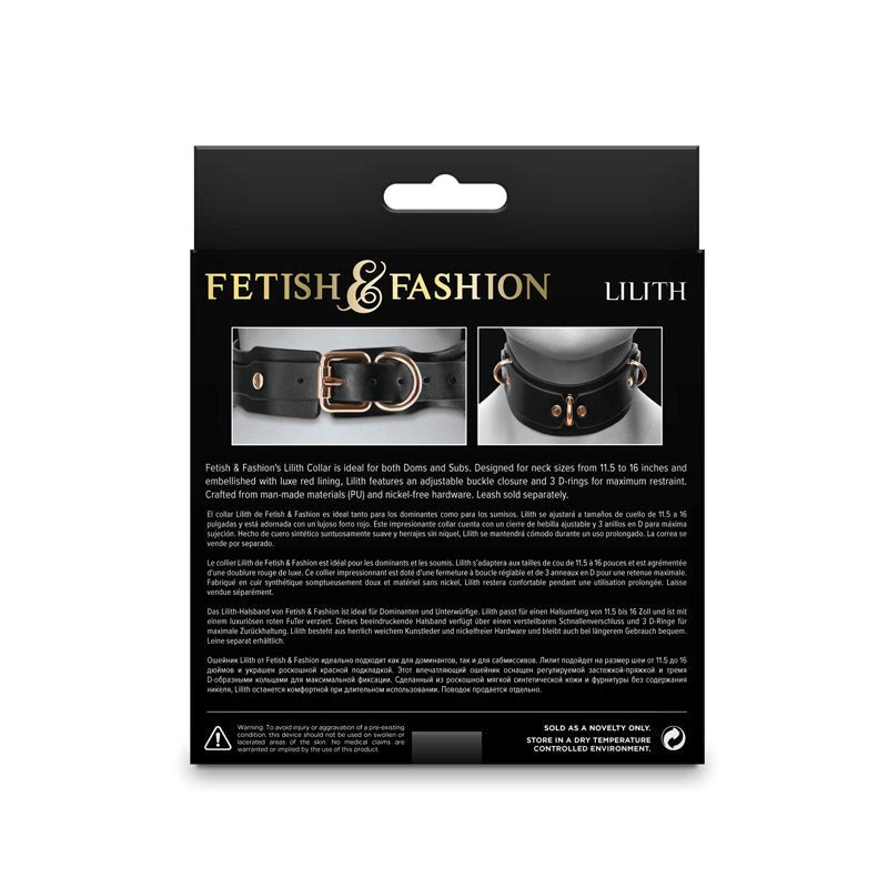 Fetish & Fashion - Lilith BDSM Collar for Doms and Subs - - Collars and Leads