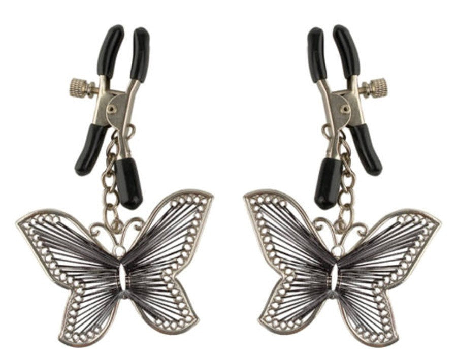 Fetish Fantasy Butterfly Shape Womens Nipple Clamps Adjustable Pressure - - Nipple and Clit Clamps