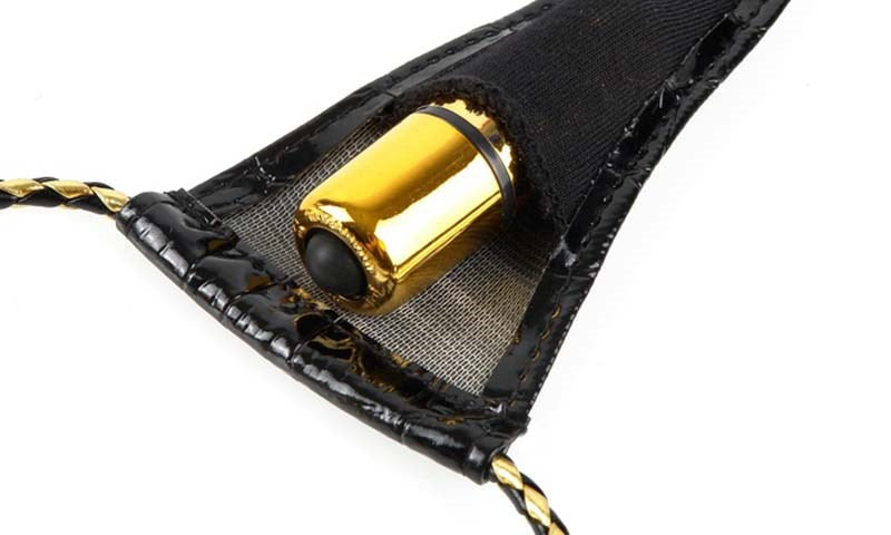 Pipedream Products Fetish Fantasy Gold Vibrating Micro G String Set Remote Control - - G-Strings, Panties and Shorts