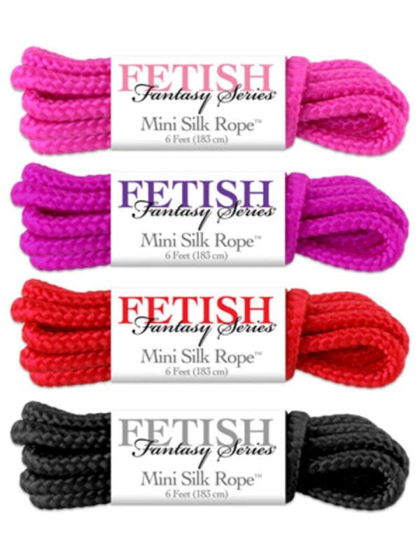 Fetish Fantasy Mini Silk Bondage Rope 4 Piece - - Cuffs And Restraints