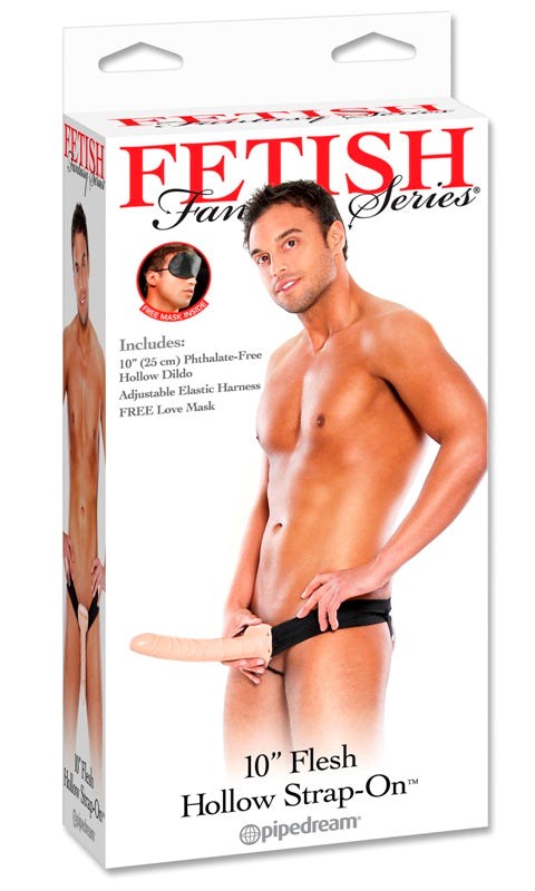 Pipedream Products Fetish Fantasy 10 Inch Flesh Hollow Strap On Dildo with Harness - - Realistic Dildos
