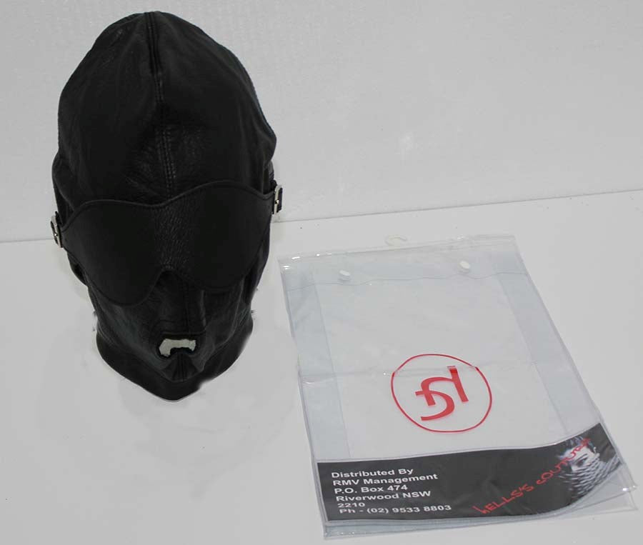 Fetish Supplies Leather Bondage Hood Get Erection Rings - - Bondage Hoods