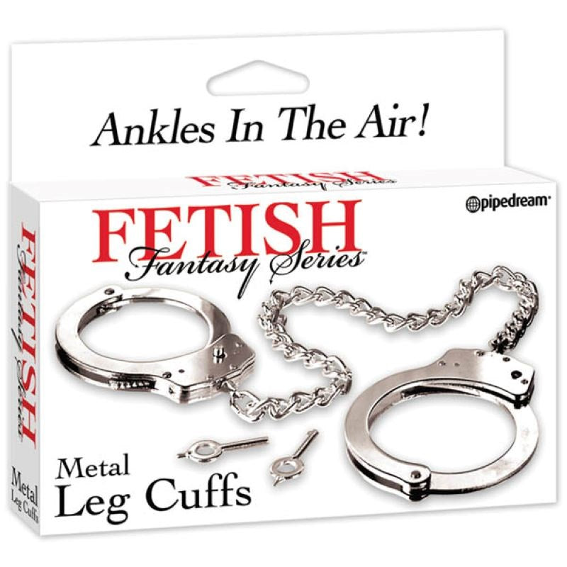 Pipedream Products Fetish Fantasy Series BDSM Play Metal Leg Cuffs Steel - - Cuffs and Restraints