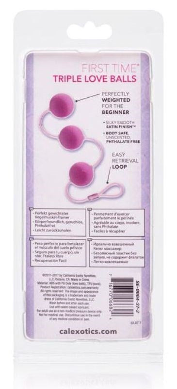 California Exotics First Time Love Balls Triple Lover Pink Kegel Trainer - - Personal Massagers
