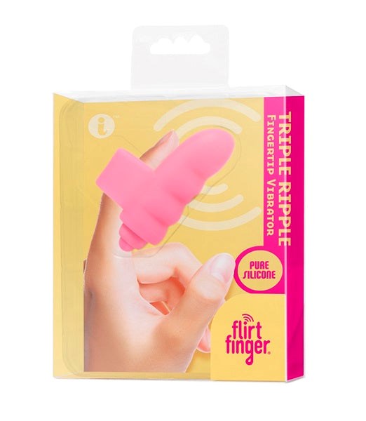 Icon Brands Flirt Finger Triple Ripple Finger Vibrator with Triple Ridges - - Finger and Tongue Vibrators