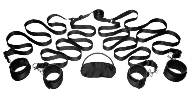 Frisky Bedroom Restraint Kit Gripping Cock Rings - - Bondage Kits