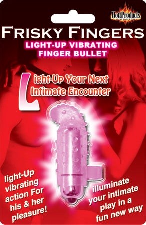 Hott Products Frisky Fingers Light Up Pink Finger Vibrator with LED Lights - - Finger and Tongue Vibrators