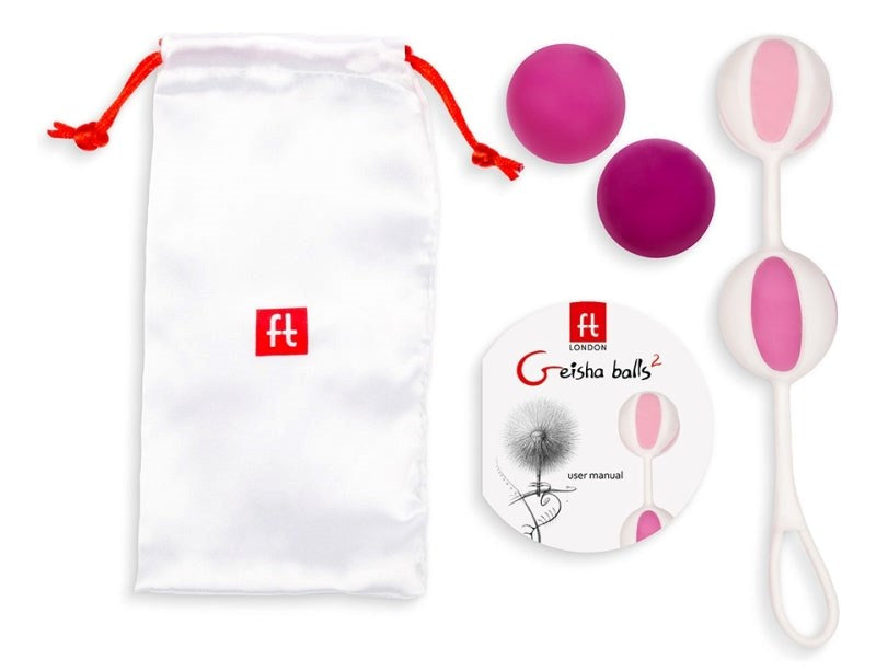 Gvibe Geisha Balls 2 Pink Kegel Exerciser Pelvic Floor Strengthening - - Personal Massagers