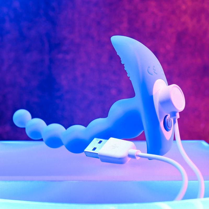 Gender X BEADED PLEASURE - Blue Solo Fit Options - - Anal Beads and Balls