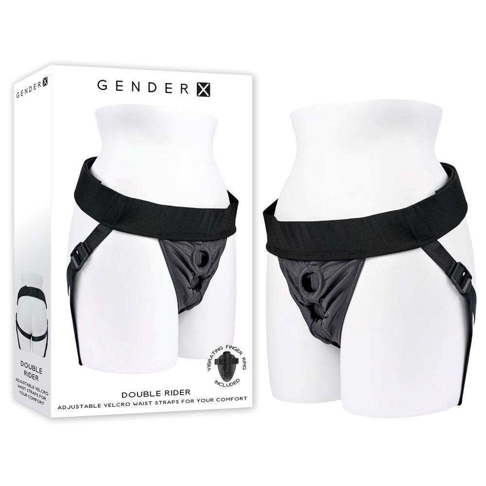 Gender X Adjustable Double Rider Strap-On Harness - - Strap On Sextoys