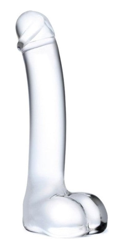 Glas Realistic Curved Glass G Spot Dildo 7 inch Hand Blown Borosilicate - - Glass Sex Toys