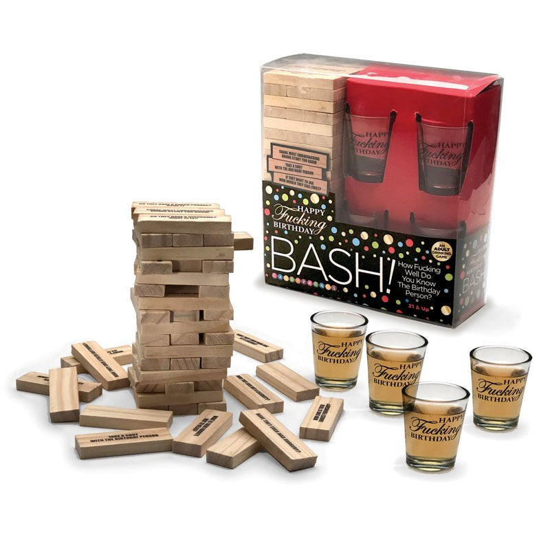 Little Genie Happy Fucking Birthday Bash Adult Party Game with Shot Glasses - - Sex Games, Coupons and Tricks