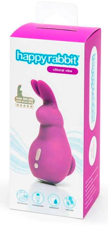 Love Honey Happy Rabbit Mini Ears USB Rechargeable Clitoral Vibrator Dual Ears - - Clit Ticklers and Pulsators