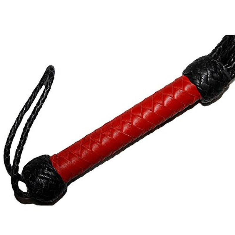 Heatwood Flogger Leather Nine Tail Feel The Cock Vibe - - Whips And Crops
