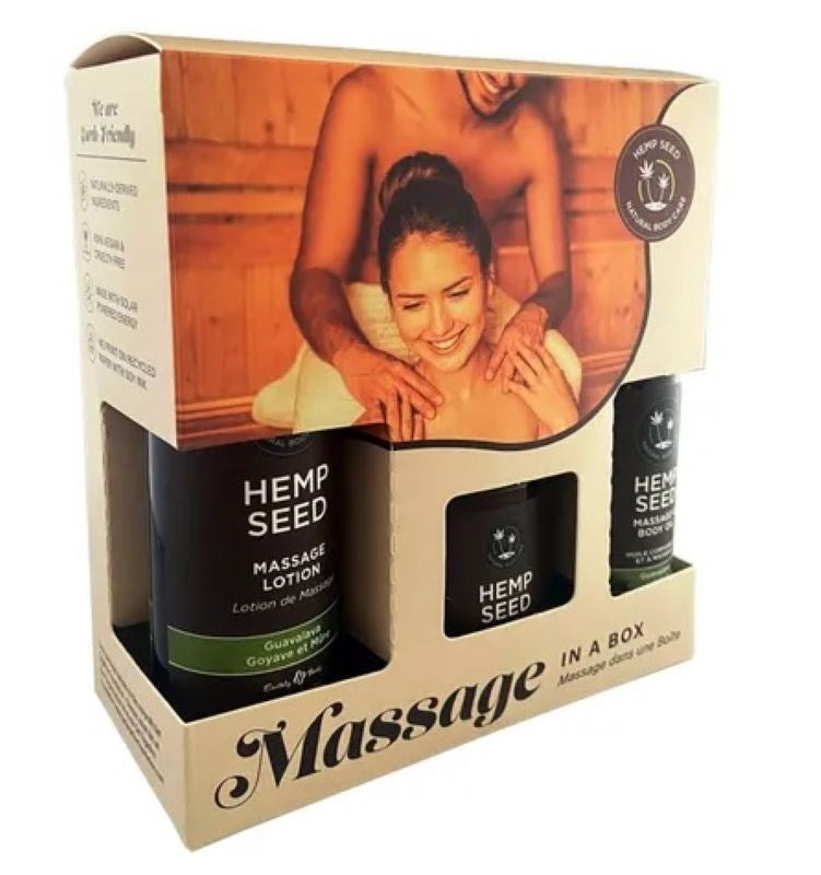 Earthly Body Hemp Seed Massage In A Box Guavalava Scented Massage Gift Set - - Sex Pheromones and Perfumes