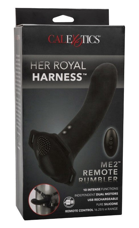 California Exotics Her Royal Harness Me2 Remote Rumbler Strap On Set - - Strap On Sextoys