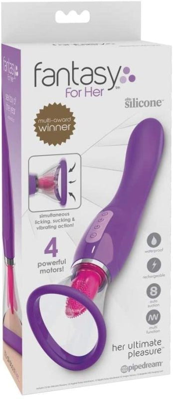 Pipedream Her Ultimate Pleasure Oral Simulator Triple Stimulation Vibrator - - Clit Ticklers and Pulsators