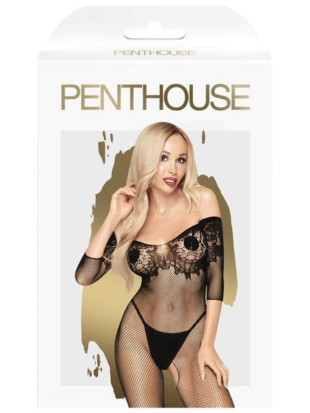 Penthouse Lingerie Allure Captivating Net and Lace Bodystocking - - Bras and Bra Sets