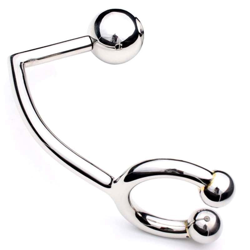 Horse Shoe Cock Ring with Anal Intruder Snug Fit CRings - - Spreaders and Hangers