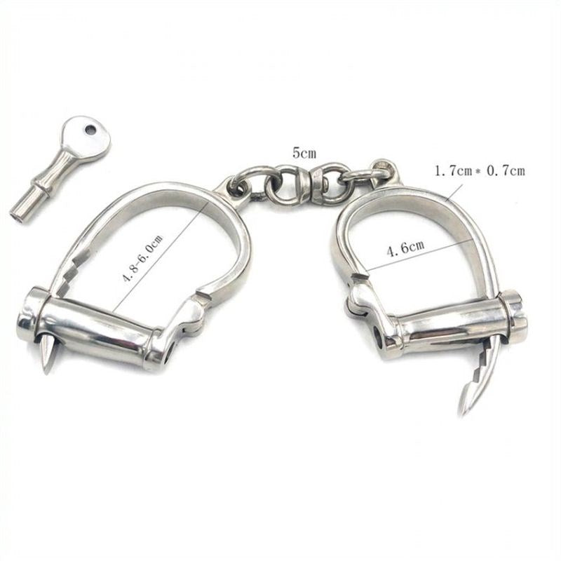 BDStyle Horseshoe Cuffs Adjustable Metal Bondage Restraints with Padding - - Collars and Leads