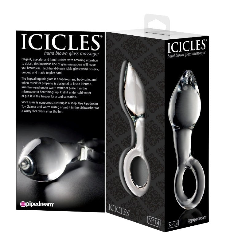 Pipedream Products Icicles No 14 Luxury Glass Anal Plug Temperature Play - - Glass Sex Toys