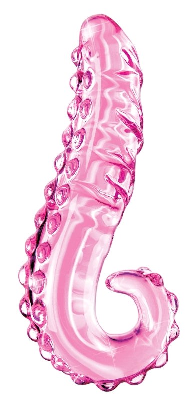 Pipedream Icicles No 24 Hand Blown Glass Dildo Temperature Play Pink Borosilicate - - Glass Sex Toys