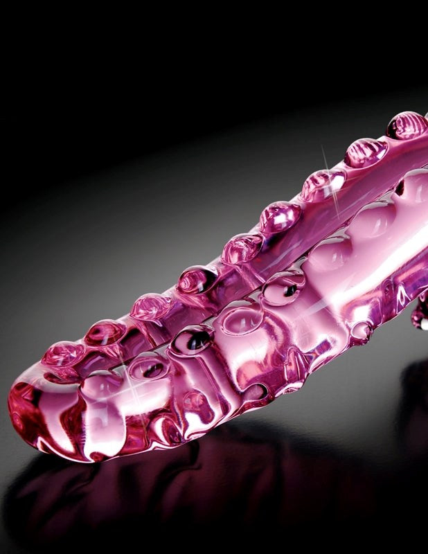 Pipedream Icicles No 24 Hand Blown Glass Dildo Temperature Play Pink Borosilicate - - Glass Sex Toys