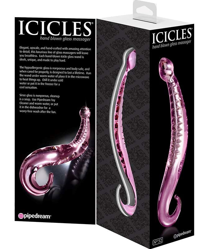 Pipedream Icicles No 52 G Spot and P Spot Stimulator Borosilicate Glass - - Glass Sex Toys