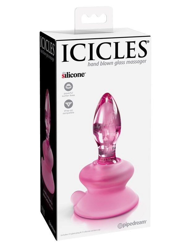 Pipedream Products Icicles No 90 Suction Cup Base Glass Anal Plug - - Glass Sex Toys