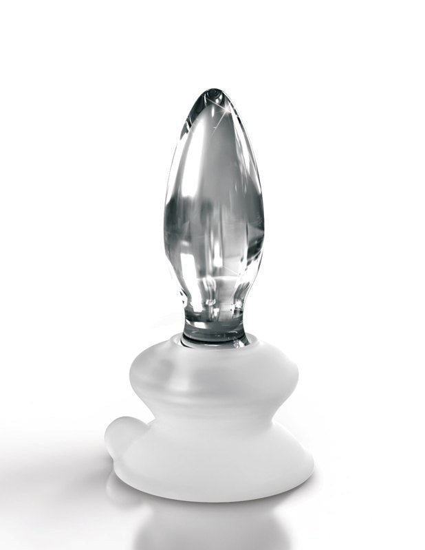 Pipedream Icicles No 91 Suction Cup Base Glass Butt Plug Premium Glass - - Glass Sex Toys