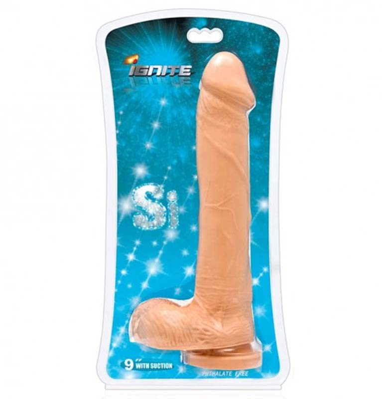 SI Novelties Ignite Cock With Balls 9 Inch Realistic Dildo with Suction Cup - - Realistic Dildos