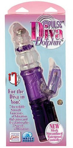 California Exotics Impulse Diva Dolphin Vibrator with Rotating Beads - - Rabbit Vibrators