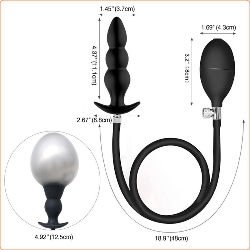 Inflatable Dildo Anal Beads Max Stamina Support - - Anal Beads and Balls