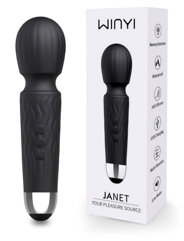 Winyi Janet Vibrating Pleasure Mini Wand Compact Powerful Clitoral Vibrator - - Body Wands
