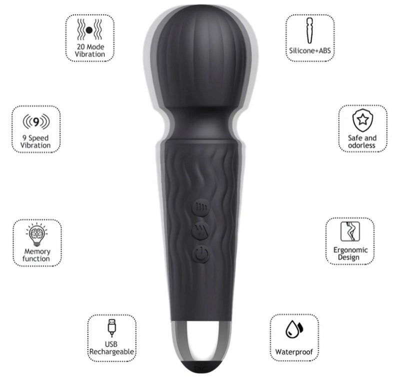 Winyi Janet Vibrating Pleasure Mini Wand Compact Powerful Clitoral Vibrator - - Body Wands