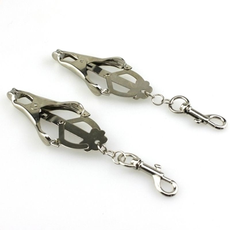 Japanese Clover Clamps With Dog Clips Harder, Longer, Better - - Nipple and Clit Clamps