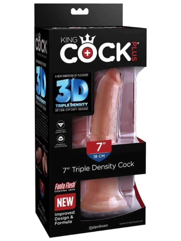 Pipedream Products King Cock Plus 7 Inch Triple Density Realistic Cock Tan - - Realistic Dildos