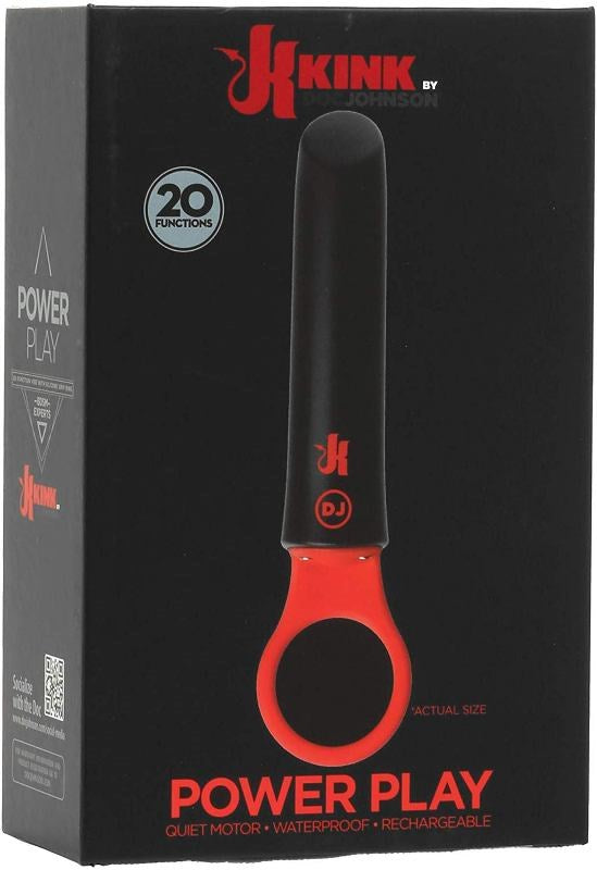 Doc Johnson Kink Power Play with Silicone Grip Ring Vibrator 20 Modes - - Personal Massagers