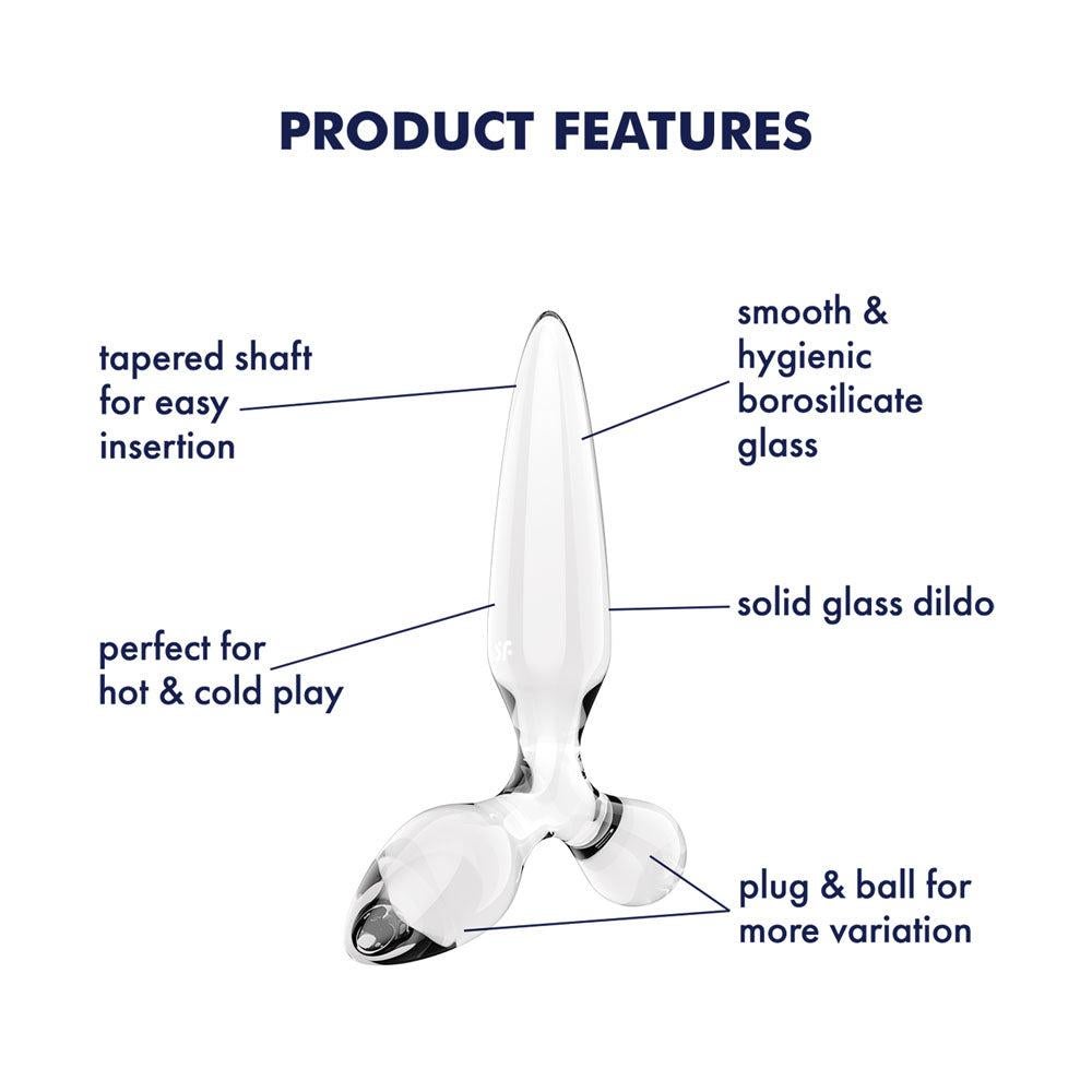 Satisfyer Triple Crystal 2 Glass 3-in-1 Anal Plug - - Butt Plugs