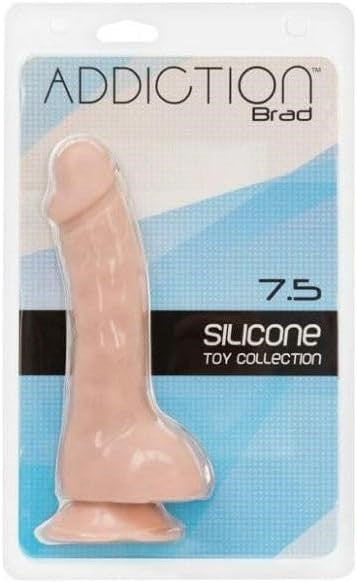 BMS Factory Addiction Brad Realistic Dong Beige 7.5 Inch with Suction Cup - - Realistic Dildos