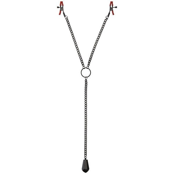 Doc Johnson Kink Tug Nipple Clips with Heavy Weight and Silicone Tips - - Breast and Nipple Toys