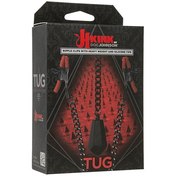 Doc Johnson Kink Tug Nipple Clips with Heavy Weight and Silicone Tips - - Breast and Nipple Toys