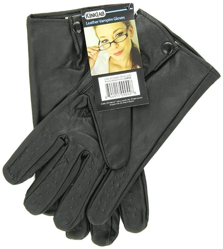 The Stockroom Kinklab Vampire Gloves Large Premium Leather Sensation Play - - Dental and Clinical