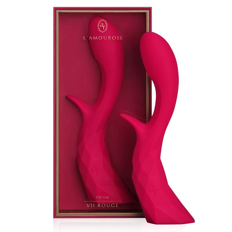 Lamourose Prism VII Rouge Thermal Clitoral Vibrator with Dual Motors - - Rabbit Vibrators