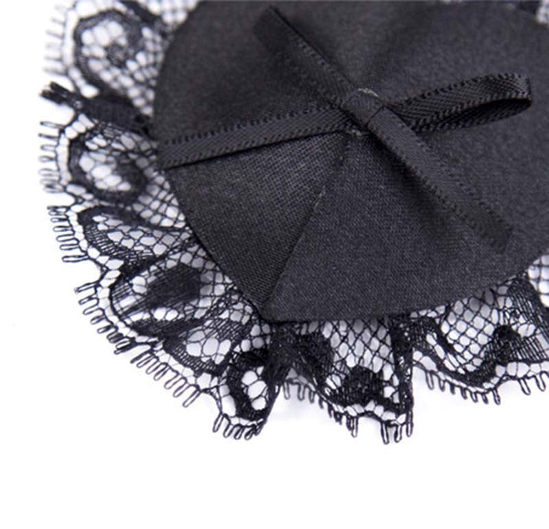 Ella Bidoe Lace Frill Nipple Pasties Reusable Black Lace Design - - Fancy Dress Ups