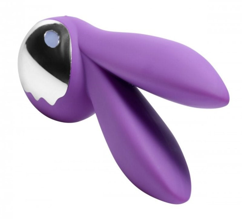 XR Brands Lapin 10x Silicone Rechargeable Massager Dual Point Vibrator - - Personal Massagers